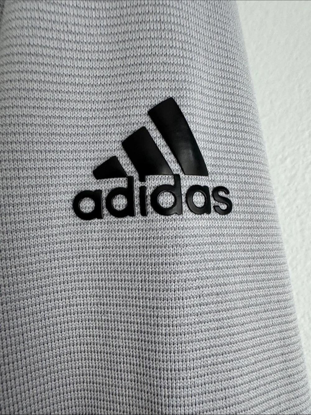adidas Light Gray Quarter-Zip Performance Pullover Size Large